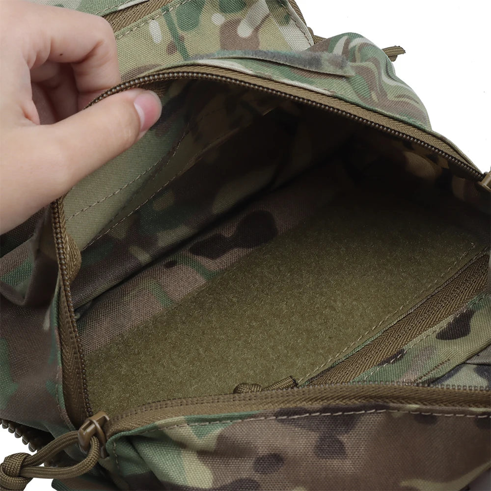 Tactical V5 Back Panel Double Bag General Purpose Pockets Ferro Style Vest Plate Carrier Accessories Sundries Pouch