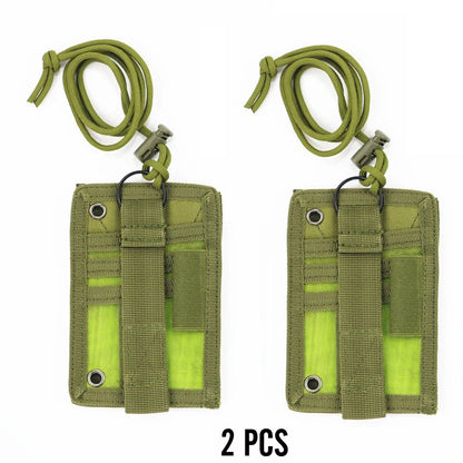 Tactical ID Card Holder Hook Loop Patch Tour Guide Badge Holders Outdoor Travel ID Pouch Pen Purse Tactical Style Badge Bag