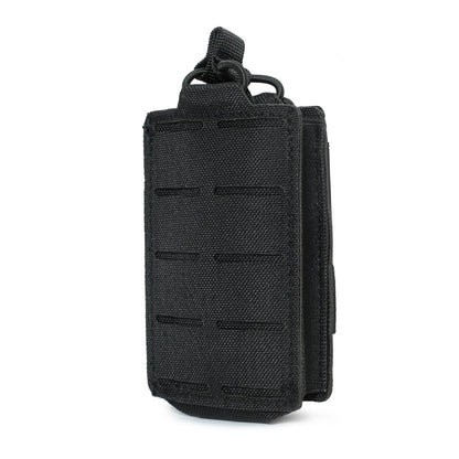 M4 M16 AR15 5.56mm Magazine Bag MOLLE Single Magazine Leather Case EDC Fanny Pack, Laser Cut Open