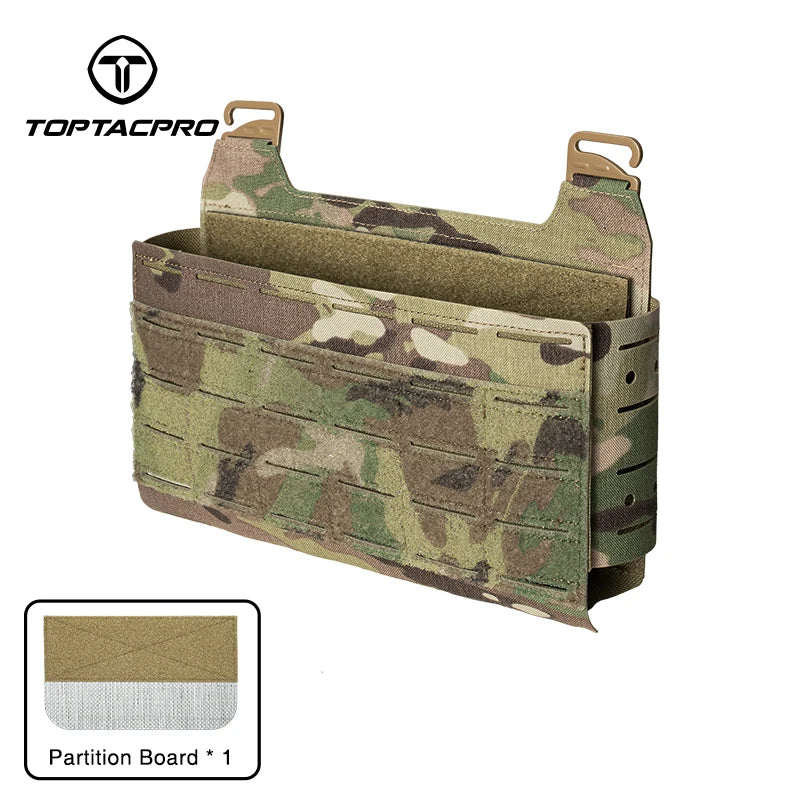 TOPTACPRO Tactical Front Panel Set FERRO Style Triple 556 Mag Double 9mm Mag Insert Pocket DOPE Set 8540