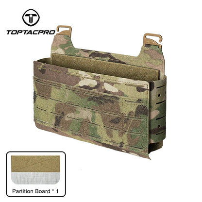 TOPTACPRO Tactical Front Panel Multifunctional Chest Rig Front Panel Laser Cut G Hook Buckles MOLLE Front Pouch 8539