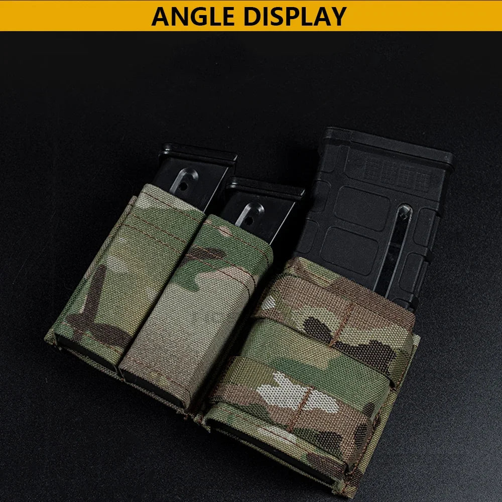9mm/5.56 Magazine Pouch Tactical Pistol Mag Pouches Militar Double Mag Bag Hunting Airsoft Holder With FAST Nylon Support Clip