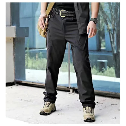 TRVLWEGO Men's Tactical Hiking Pants Spring Autumn Wear-Resistant 9 Pockets for Camping Fishing Hunting Climbing Trekking
