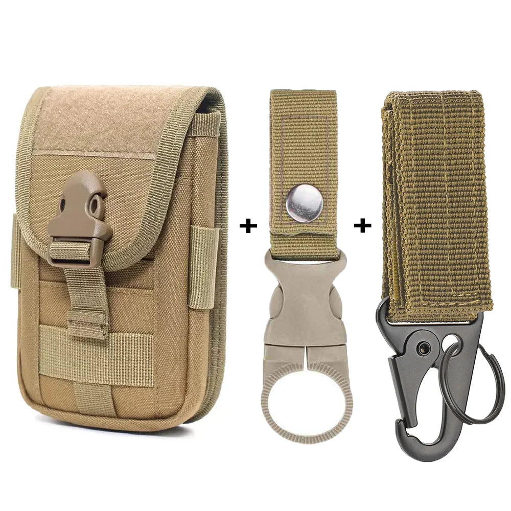 OPHIDIAN  Multifunctional Sports Running Belt Cell Phone Bag Men Waist Pack Vertical Double Layer Molle Accessory Bag Charging