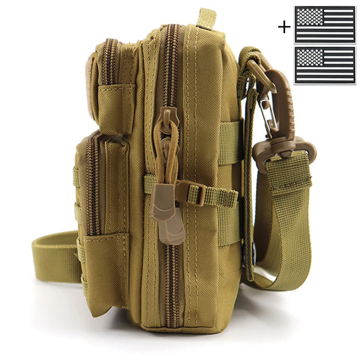 MOLLE accessory waist bag, suitable for crossbody and handheld storage, equipped with buckle straps and layered design