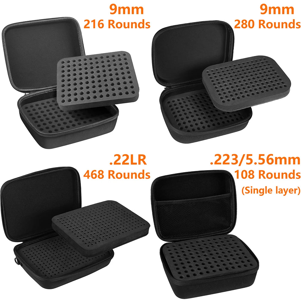 9mm .22LR .223/5.56mm Ammo Pouch Large Capacity Handbag for Ammunition Storage Box Hunting Cartridge Bag Bullet Case Organizer