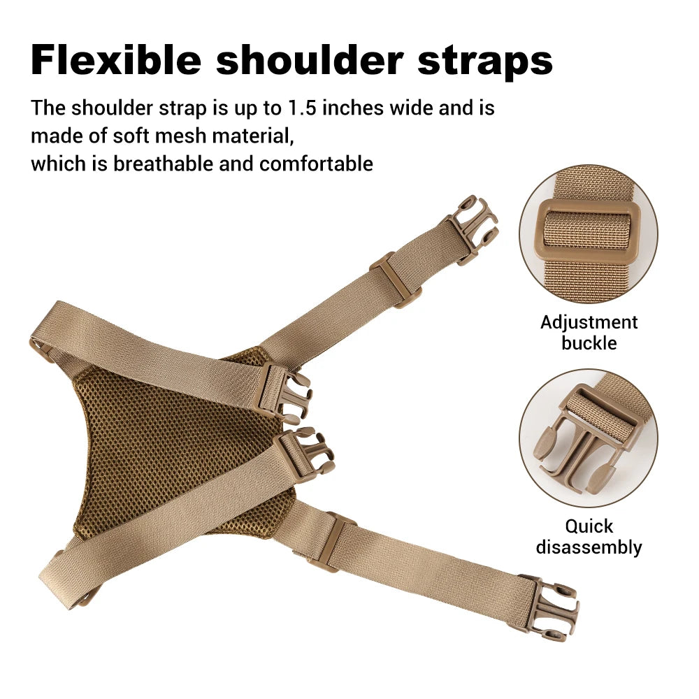 Tactical Chest Pack with Gun Holster EDC Chest Bag Utility Molle Chest Rig Pouch with Compartment Adjustable Strap Outdoor Bag