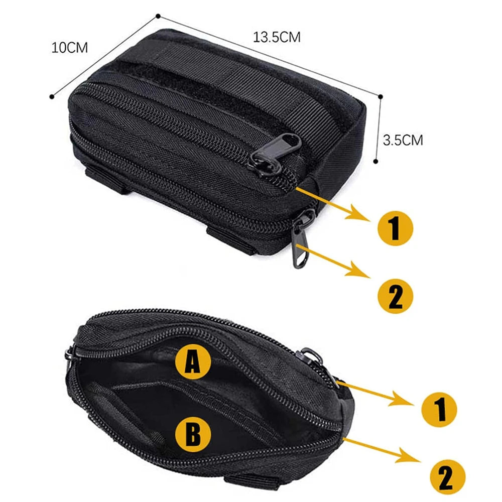 Molle Utility EDC Waist Bag Tactical Pouch Medical First Aid Bag Outdoor Survival EDC Tool Kit Belt Pouch Sports Hunting Bag