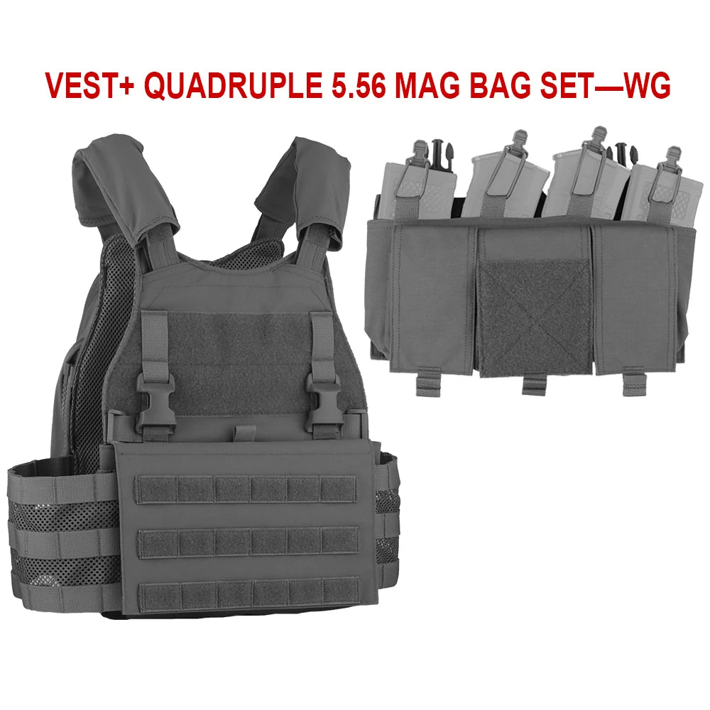 Tactical Hunting Vest Velocity Systems Plate Carrier With Zip-on Hydration Back Panel  Bag MOLLE Scarab Airsoft Militar Gear