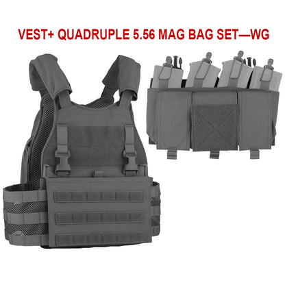 Tactical Hunting Vest Velocity Systems Plate Carrier With Zip-on Hydration Back Panel  Bag MOLLE Scarab Airsoft Militar Gear