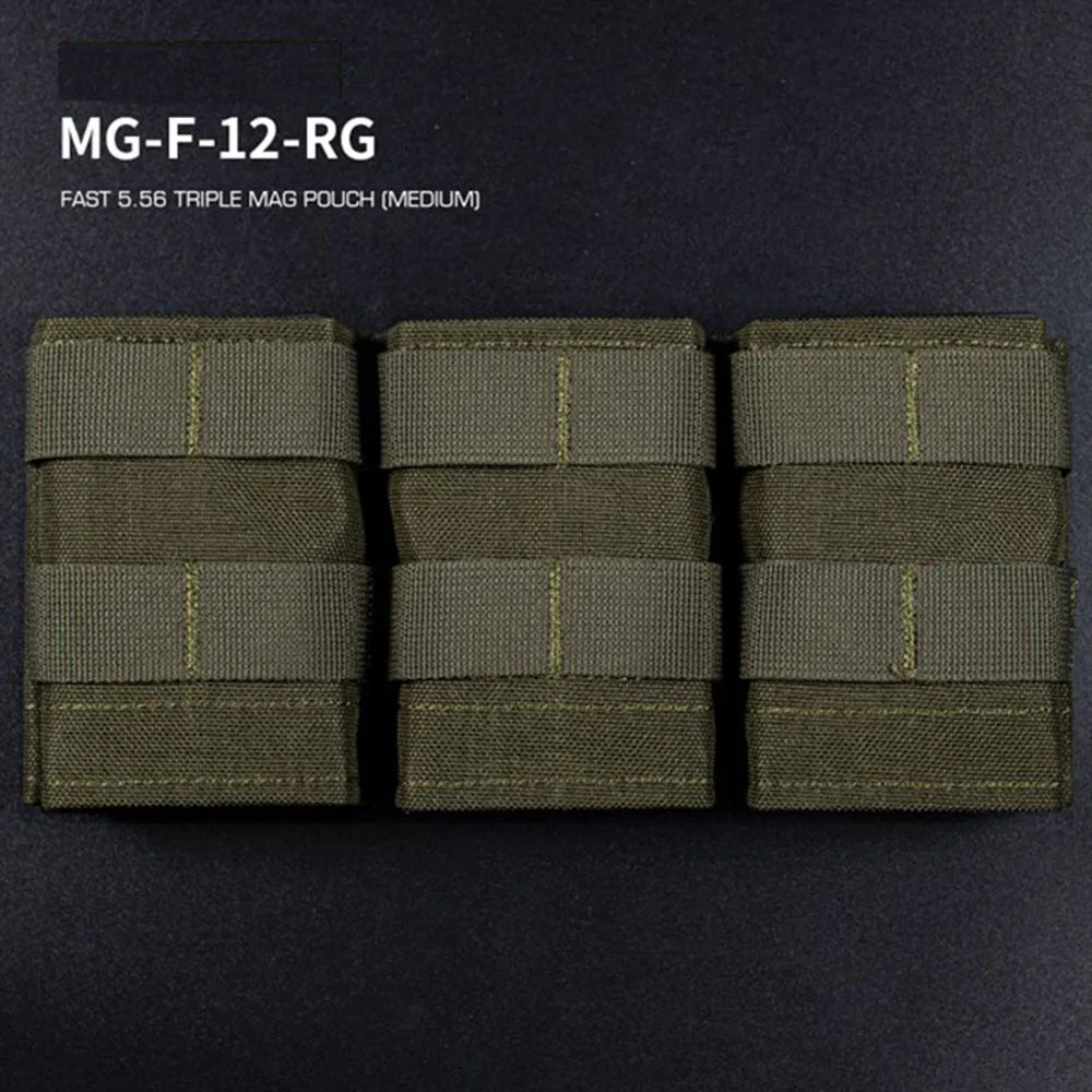 Tactical Fast 5.56 Triple Mag Pouch Medium M4 KYWI Molle Magazine Pouch Insert Open Malice Clip Strap Hunting Airsoft Accessorie