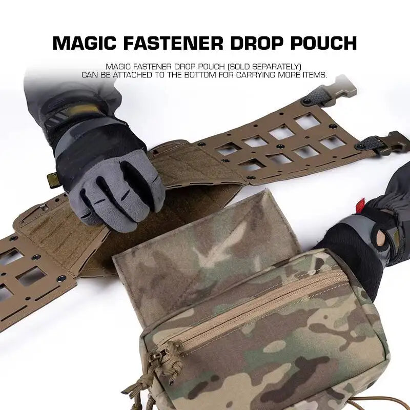 Tactical Magic Fastener Extended Chassis III Molle Pouch For MK5 Chest Rig Gear Airsoft Training Equipment