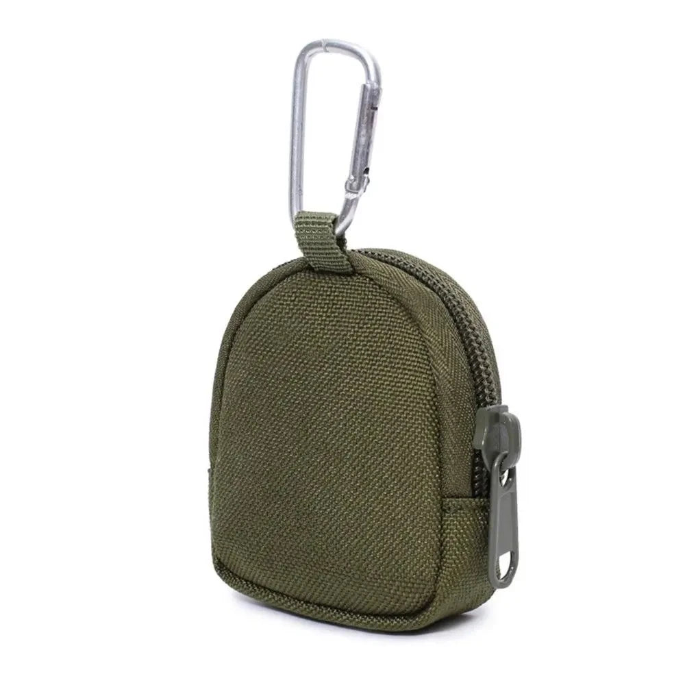 Tactical EDC Key Wallet Pouch Men Coin Purse Zipper Keychain Holder Compact Outdoor Utility Organizer Bag