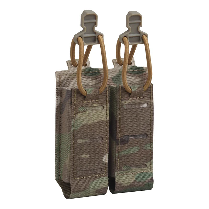 Double 9mm Pistol Mag Pouch  2.0 Holder Pouch MOLLE Panel Portable Airsoft Range Shooting Essentials
