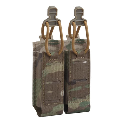 Double 9mm Pistol Mag Pouch  2.0 Holder Pouch MOLLE Panel Portable Airsoft Range Shooting Essentials