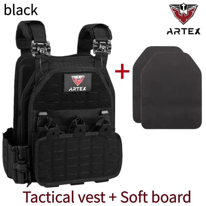 ARTEX Tactical Vest 6094 Fast Detachable Light Laser Cut Outdoor Hunting Black Gear Carry Vest of High Quality