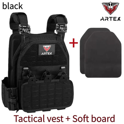ARTEX Tactical Vest 6094 Fast Detachable Light Laser Cut Outdoor Hunting Black Gear Carry Vest of High Quality
