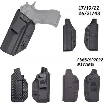 PVC Holster For 1911 Glock 17 19 26 43 43X Tauru M17 P07 P365 PPQ Inside Waistband Concealed Carry Belt Clip Stack Pouch
