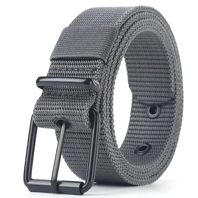 Men's Belt Porous Canvas Pin Buckle Leather Belt Outdoor Sports Belt Women's Trendy Eyelet Belt With Jeans Belt For Men Women