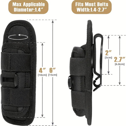 Outdoor Flashlight Pouch Belt Torch Bag Durable Hunting Lighting Accessory Survival Kits 360 Degree Holster Rotary Torch Case