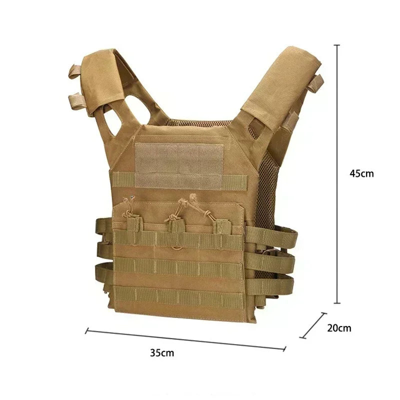 600D Body Armor Molle Hunting Tactical JPC Vest Lightweight Plate Carrier Vest Water-repellent Airsoft CS Game Equipment