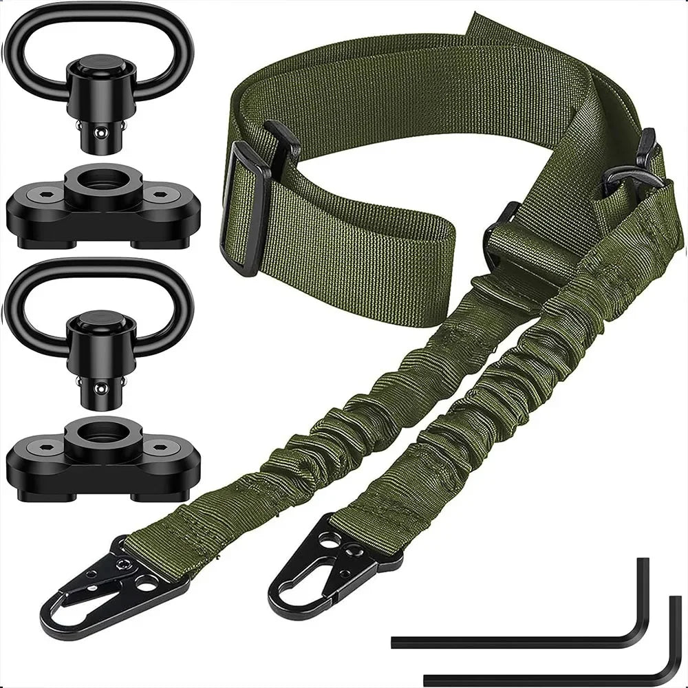 2 Point QD Rifle Sling with Length Adjuster Multi-Mission Sling Strap Outdoor Sport Tactical  AR AK Rifle Universal Gun QD sling