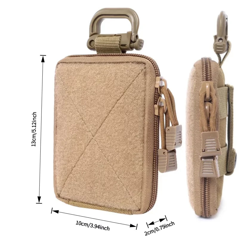 Mini Tactical Molle Utility Pouch Multi-Functional EDC Accessory Bag with Hook-and-Loop for Hunting and Camping