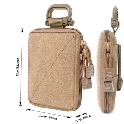 Mini Tactical Molle Utility Pouch Multi-Functional EDC Accessory Bag with Hook-and-Loop for Hunting and Camping