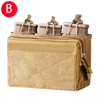 Tactical Chargers Holder 5.56mm 7.62mm Triple Magazine Pouch Molle Admin Pouch Quick-Draw 3 Mags Pouches Cartridge Case Airsoft
