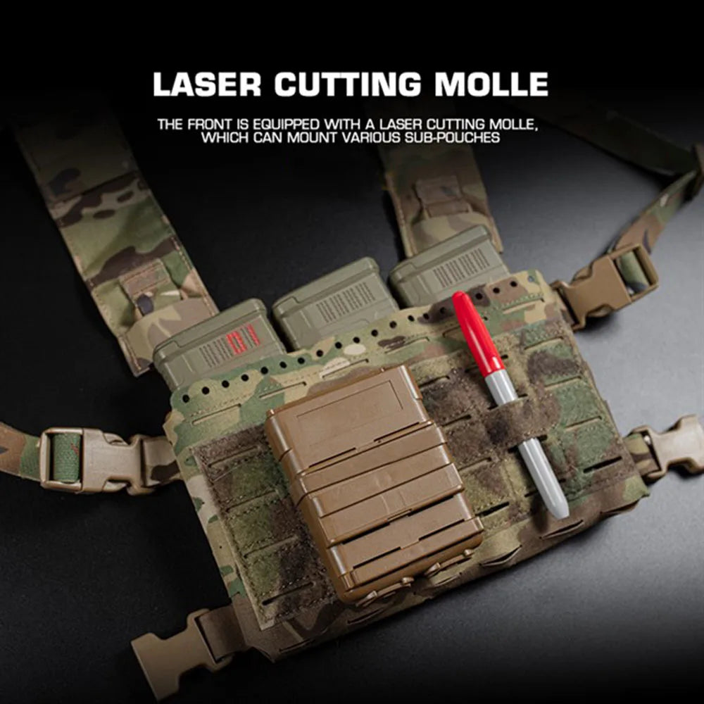 Tactical MK5 Chest Rig Laser Cutting Molle SS Micro Fight Chassis Placard 5.56 Triple Magazine Pouch Vest Plate Carrier