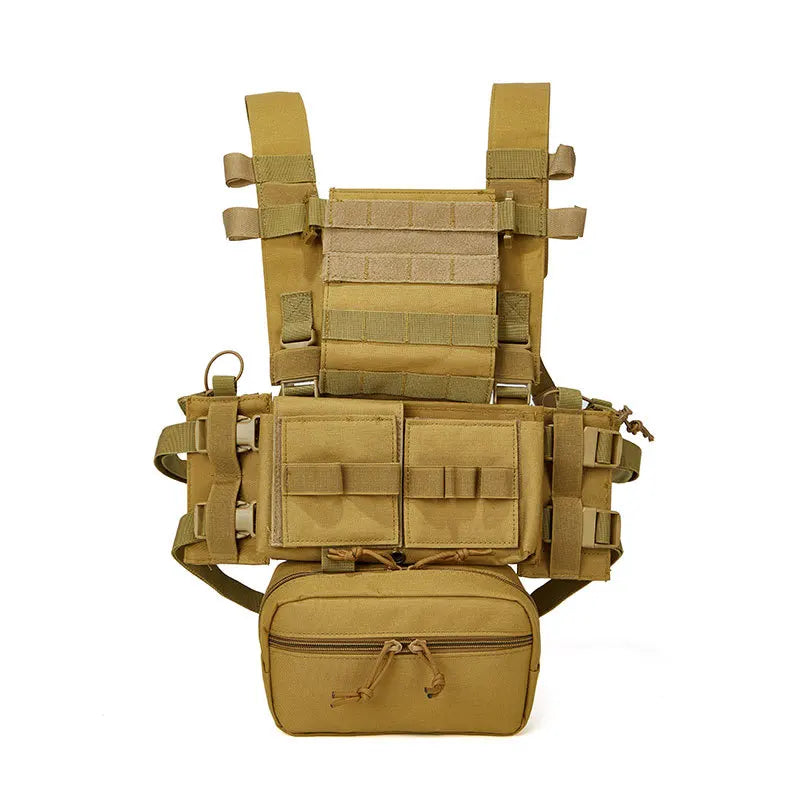 Men's Multicam Hunting MK3 Tactical Chest Rig Harness Modular Lightweight Military Airsoft Vest w/ 5.56 Mag Pouch Pantiball Gear