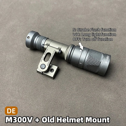 SOTAC Tactical SS MAX Helmet Light Mount with M300V M300B SF Flashlight for Helmet Rail