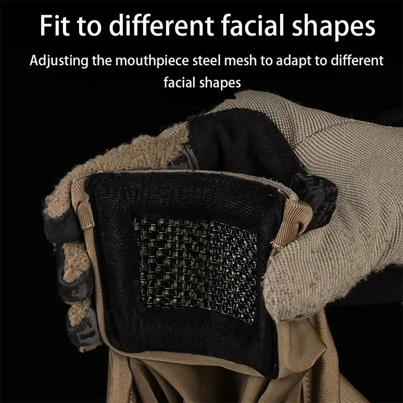 Folding Protective Knight Mask Padded Mesh Breathable Half-face Sport Mask Party Camping Outdoor Portable Breathable Face Mask
