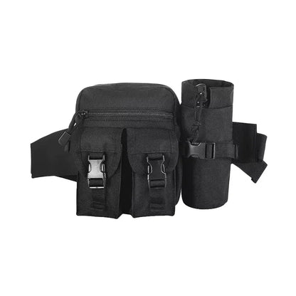 Multi-sport water bottle waist bag is detachable and suitable for outdoor sports such as mountaineering, camping, and hiking