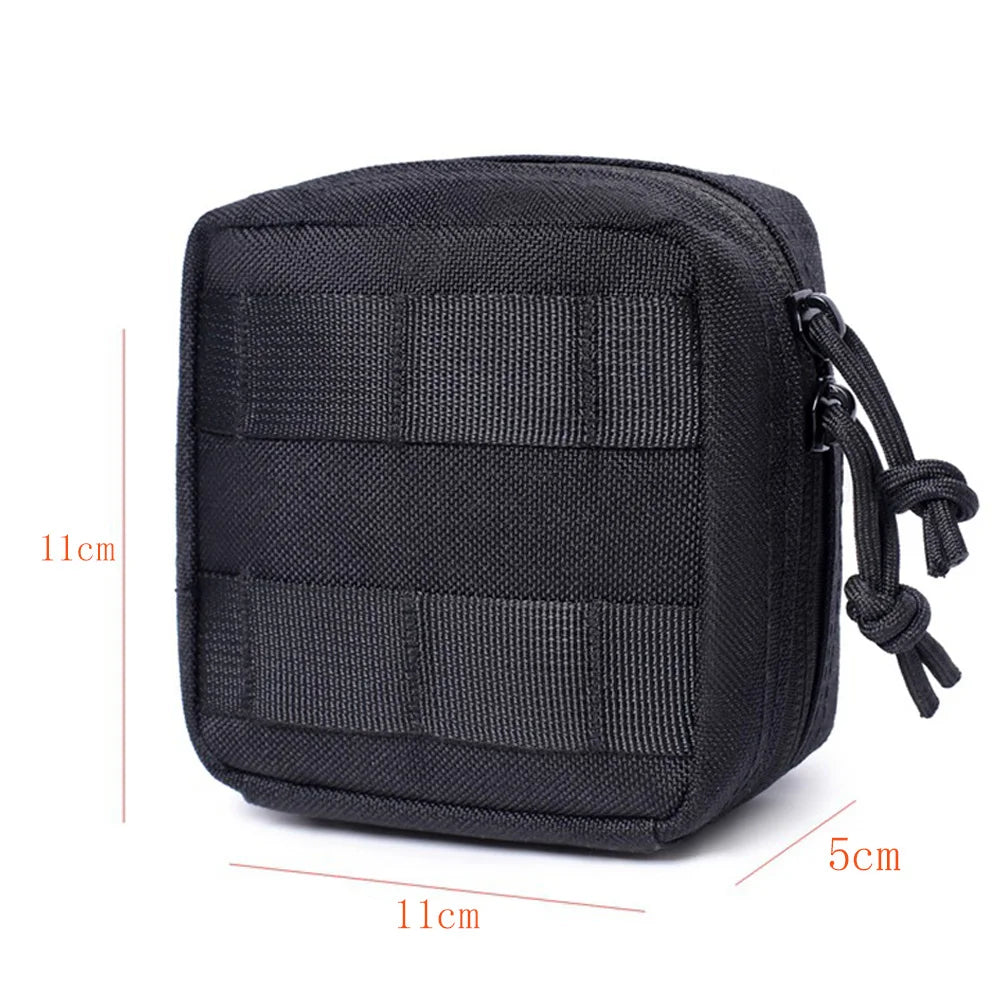 Fwoyonze Tactical Mini Multi-purpose MOLLE EDC Tool Pouch Knife Compass Flashlight Card Storage Bag Camping Micro Waist Bag