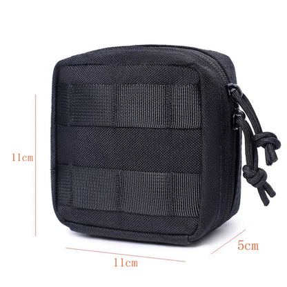 Fwoyonze Tactical Mini Multi-purpose MOLLE EDC Tool Pouch Knife Compass Flashlight Card Storage Bag Camping Micro Waist Bag