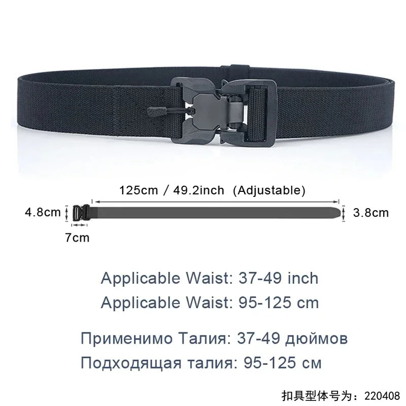 New Tactical Belt Magnetic Buckle Quick Release Elastic Belt Casual Nylon Tooling Training Belt Men's Trousers Belt