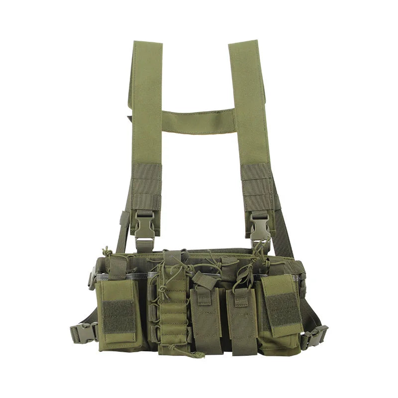 Radio Harness Front Pouch Tactical Chest Vest Holster Molle Vest Rig Bag Airsoft Hunting Radio Waist Pouch Adjustable