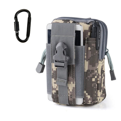 Tactical EDC Pouch Molle Waist Bag With Carabiner Heavy Duty Utility Belt Phone Holster Fits Large Smartphones & Tools