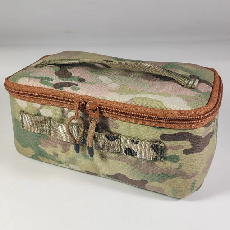 Tactical Outdoor Gas Canister Tool Storage Bag, Portable Hand‑carry Camping Cookware Organizer with Inner for Outdoor Camping