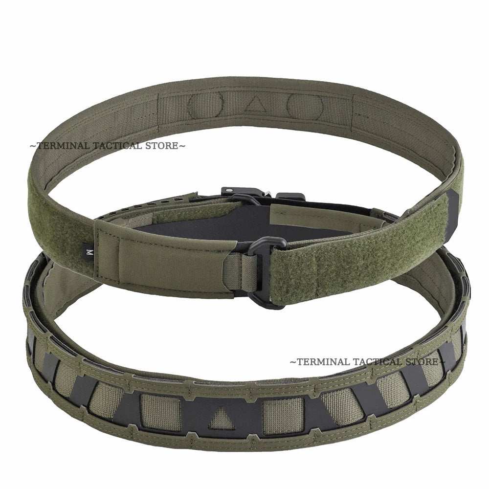 Battle Belt MOLLE Tactical Belt Outdoor Hunting Training Inner Outer Double Waist Belt Waistband with Magnetic Locate System