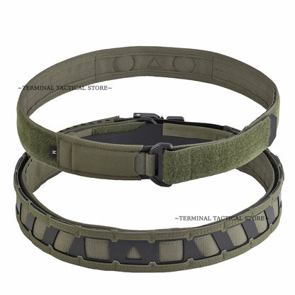 Battle Belt MOLLE Tactical Belt Outdoor Hunting Training Inner Outer Double Waist Belt Waistband with Magnetic Locate System