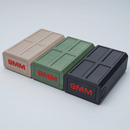 9mm pull-out ammo storage box; 50-round bullet ammo box storage case for shooting, hunting, firearm accessories, maintenance and