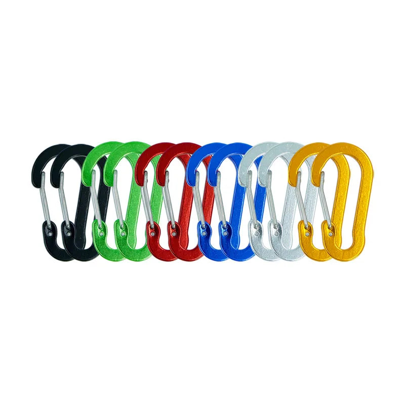 12PCS Carabiner Clip Set Tourist Small Hooks Outdoor Fishing Camping Cycling Hiking Multi Tool Keychain Buckle Karabiners