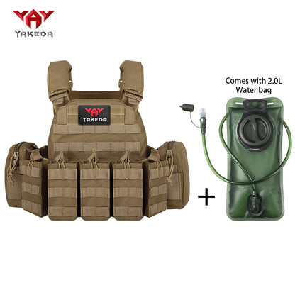 YAKEDAMOLLE Modular Hunting Tank Top, Comes with 2L Soft Water Bag, Adjustable Shoulder Strap with Multiple Device Bags