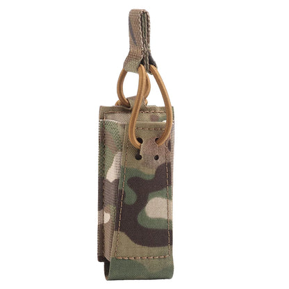Tactical Single Pistol 9mm Magazine Pouch with Bungee Retention for Glock SIG P320 2011 HK MAG Bag Plate Carrier Charger Holder