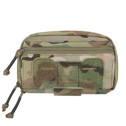 KRYDEX Tactical Admin Pouch MOLLE Utility Pouch Front Pocket with Chemlight Holder for Vest and Chest Rig Hunting Outdoor Bag