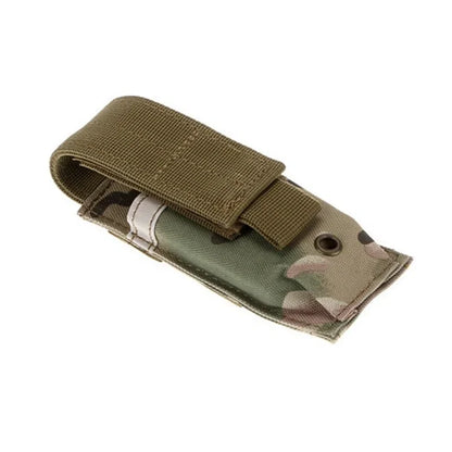 Tactical 9mm Molle Single Pouch Single Pistol Magazine Pouch Outdoor Flashlight Pouch Torch Holder Mag Bag Hunting Knife Holster