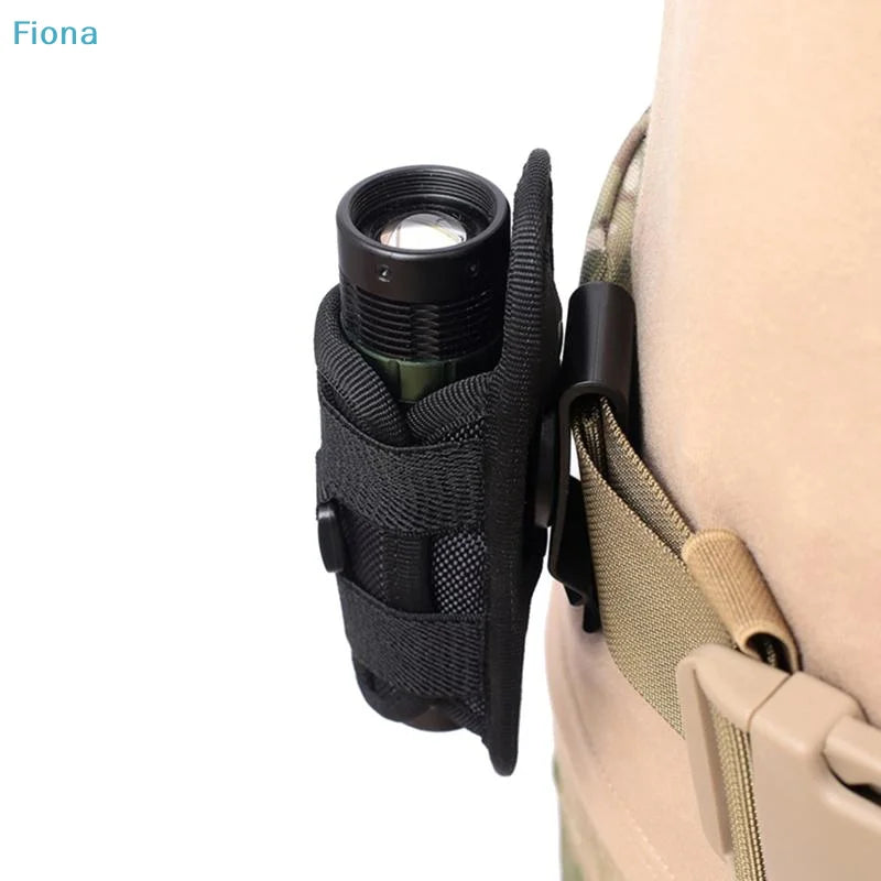 Rotatable Flashlight Holster,Nylon Belt Flashlight Pouch, Universal Flashlight Holder for Tactical Use