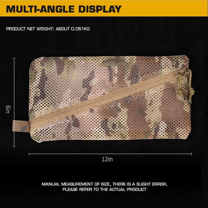 Compact Tactical Camouflage Storage Mesh Pouch Outdoor Hunting Camping MAG Tool Storage Bag 6x12inch Quick Drying Breathable